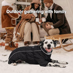 Four Legged Dog Winter Coat for Small Dogs, Warm Puppy Onesie Clothes Christmas, Reflective Turtleneck Dog Jacket with Buckles & D-Rings, Puffer Cold Weather Coat Zipper