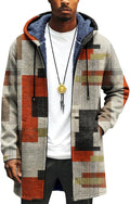 LIZALIG Long Hooded Cardigan Men Japanese Art Style Fashion Cool Graphic Coats Winter Warm Lined Fleece Jacket