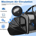 Portable 2-in-1 Pet Carrier,Double Compartment Cat & Dog Carrier for 2 Cats,Expandable Medium Dogs Large Cat Carrier with Sturdy Base,Breathable,Good for Traveling Walking Camping（Grey）