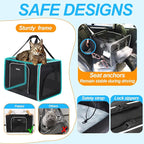 Petskd Extra Large Cat Carrier with Litter Box 24"x17"x17" for Medium Large Cat or 2 Small Cats, Collapsible Soft Sided Pet Carrier for Car Travel with Lockable Safety Zippers(Black)
