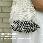 GORILLA SUPPLY Dog Poop Waste Bags with Dispenser and Leash Tie, 9" x 13", Black, 1000 Count