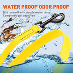 Dogline Biothane Waterproof Dog Leash Strong Coated Nylon Webbing with Black Hardware Odor-Proof Easy to Clean High Performance for Small or Large Dogs Made in USA 4 or 6 ft Lead, Lemon Yellow