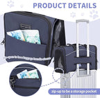 Petsfit Airline Approved Pet Carrier for Small Dogs & Cats, 18x8x11 TSA Approved Carrier, with Removable Dual-Sided Padding (2-Way Placement) - Fits Under Most Airplane Seats, Escape Proof (Navy)
