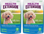 Health Extension Little Bites Dry Dog Food for Toy and Small Breeds, Chicken & Brown Rice Recipe, with Probiotics & Superfoods for Digestion & Coat Health, 1 lb Bag (Pack of 2)
