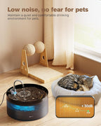 Cat Water Fountain: 108oz/3.2L Cat Fountain Super Silent Pet Water Fountain - Water Fountains for Cats Indoor - Faucet Cat Fountain- Suitable for Cats and Dogs - with 6 Filters & 3 Sponges