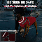 Dogcheer Dog Coat with Harness, Waterproof Warm Dog Winter Jacket with Pockets, Reflective Pet Fleece Jacket Turtleneck Snowsuit for Small Medium Large Dogs - Red, M