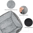 INVENHO Medium Dog Bed Rectangle Washable Orthopedic Soft Calming Sleeping Durable Pet Cuddler with Anti-Slip Bottom