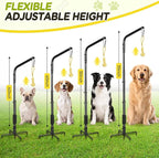 Tether Outdoor Dog Rope Toy with Strengthen Spring Pole, 3 Kinds Dog Tug of War Toys for Self Play and Interactive in Park, Yard, Lawn Rope, Suitable for Large Medium Small Dogs (Black)