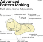 Slip-On Dog Rain Poncho, Quick&Easy to Wear Dog Raincoat, Unrestricted, Super Lightweight&Waterproof Rain Jacket for All Breeds, Adjustable and Reflective (Grey, 2XS)