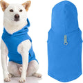 Gooby - Fleece Vest Hoodie, Small Dog Pull Over Hooded Fleece Jacket with Leash Ring, Blue, X-Large