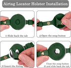 OOPSDOGGY Reflective Leather AirTag Cat Collar with Bell - Non Breakaway Adjustable Pet Collar with Apple Air Tag Holder - Lightweight GPS Kitten Collars for Small Dogs Puppy Girl Boy (Green)