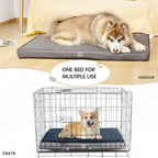 VANKEAN Dog Bed Soft Crate Pad Mat Reversible Warm& Cool, Washable Comfy Kennel Pad with Orthopedic Egg-Crate Foam for Small Medium Large Dogs, Water-Resistant Pet Bed, Grey
