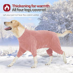 Dog Winter Coat for Small Medium Large Dog for Run Walk Sleep Warm Fleece Pet Sweater & Windproof Pajamas Snow Jacket 2XL Pink