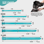 Riparo Adjustable Leather Dog Collar - Heavy Duty Wide Dog Collar for Small, Medium, Large and Extra Large Dogs with Dog Tag Holder, Blue Dog Collars (XL: 1.75" Wide for 21”-25” Neck, Aqua)