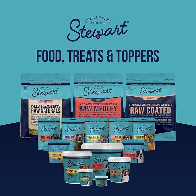 Stewart Chicken Liver Dog Treats, 16.8 oz, ~315 Pieces, Freeze Dried Raw, Single Ingredient, 60% Protein Training Treats or Meal Topper in a Value Size Resealable Tub, Grain Free, Gluten Free