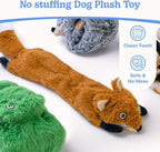 SHARLOVY Dog Squeaky Toys No Stuffing 5 Pack, Plush Crinkle Dog Toys for Large Breed, Durable Doggie Chew Cute Animals Puppy Toy for Teething