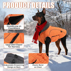 EMUST Winter Dog Coats, Fleece Dog Apparel for Cold Weather, British Style Windproof Warm, Orange, XS