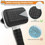Dog & Cat Brush, Black Self Cleaning Slicker Brush for Pets, Upgraded Dog Brush for Shedding Massaging and Grooming, Removes Loose Undercoat & Portable Comb for Long Short Haired Dogs