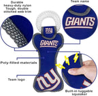 Pets First NHL New York Rangers Dental Dog TUG Toy with Squeaker. Tough PET Toy for Healthy Fun, Teething & Cleaning Pet's Teeth & Gum., one Size (NYR-3310)