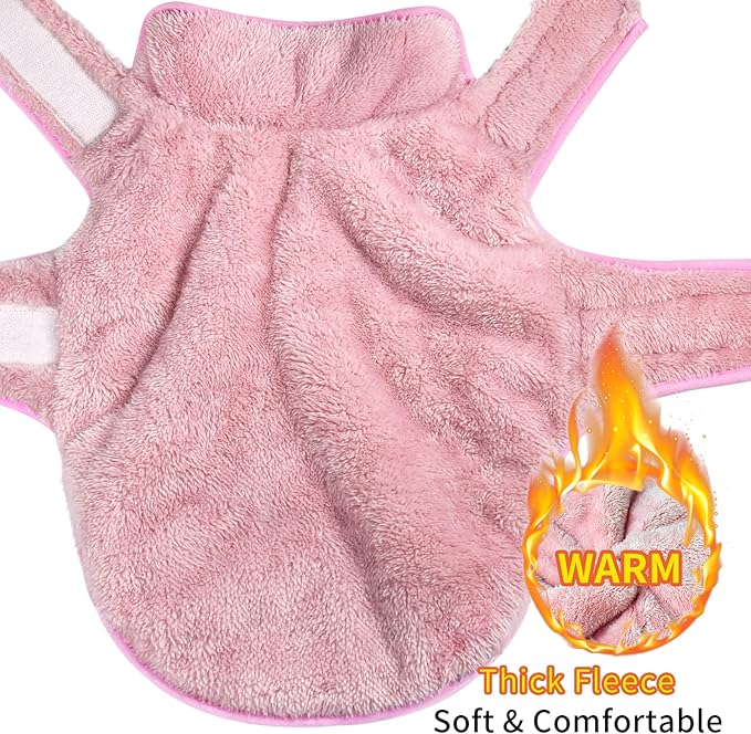 Malier Dog Winter Coat, Reversible Fleece Dog Cold Weather Coats, Windproof Warm Snow Puppy Jacket Vest Pet Clothes for Small Medium Large Dogs (Pink, Medium)
