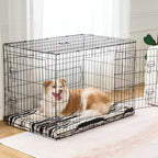 Dog Crate Pad - Dog Bed Large Sized Dogs with Removable Washable Cover and Waterproof Lining - XL Memory Foam Pet Bed for Crate - Reversible Kennel Mat (Cool & Warm), 42-inch, Zebra