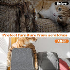 Cat Scratch Furniture Protector - 158" x 13.8" Trimmable Self-Adhesive Cats Claws Scratch Pads, DIY Cat Climbing Couch Protector for Scratch Post Cat Tree Replacement Indoor (Light Gray)