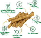 Lucky Premium Treats Peanut Butter Basted Rawhide – All-Natural Rawhide and Peanut Butter Dog Treats for Extra Small Dogs, Gluten Free Premium Toy Breed Dog Treats (200 Chews)