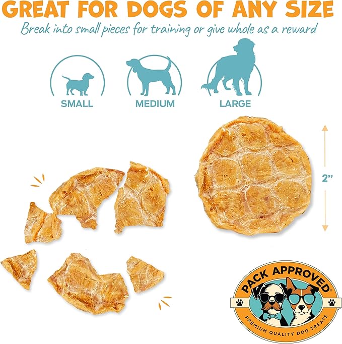 Chicken Chips - Crunchy, Single Ingredient Dog Treat -100% All Natural Chicken Breast - 4oz