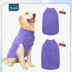 Mihachi Turtleneck Dog Sweater - Winter Coat Apparel Classic Cable Knit Clothes with Leash Hole for Cold Weather, Ideal Gift for Pet in New Year Light Purple M