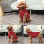 2 Layers Fleece Lined Warm Dog Jacket for Puppy Winter Cold Weather,Soft Windproof Small Dog Coat,Red M