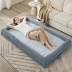 WNPETHOME Human Dog Bed for Adult, Washable Dog Couch with Removable Waterproof Cover, Orthopedic Large Pet Sofa Bed with Bolster Sides for Sleeping