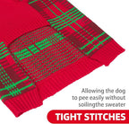 PUPTECK Dog Christmas Sweaters for Large Medium Small Dogs - Fall Outfit Classic Plaid Style Puppy Holiday Winter Coat Clothes Warm