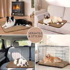 Dog Crate Pad for XX Large Dogs - 47x29 Orthopedic Dog Bed with Memory Foam, Washable Water-Resistant Soft Pet Mat with Non-Slip Bottom, Khaki
