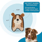 Outward Hound Durablez Tough Plush Squeaky Dog Toy, Puppy, Brown, XS