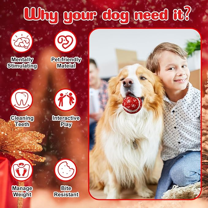 Civaner 18 Pcs Christmas Squeaky Tennis Balls for Dogs 2.5 Inch Bulk Dog Toys Ball for Small Medium Large Dogs Puppy Chew Teething Toy Interactive Training Xmas Gifts Stocking Stuffers (Candy)