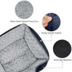 INVENHO Small Dog Bed Rectangle Washable Orthopedic Soft Calming Sleeping Durable Pet Cuddler with Anti-Slip Bottom