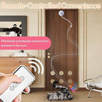 Cat Toys Interactive for Indoor, Cats Toy Hanging Door Electric for Bored, Feather Toy Kitten Rechargeable Door Hanging Automatic String with 4pcs Feather Toys, White