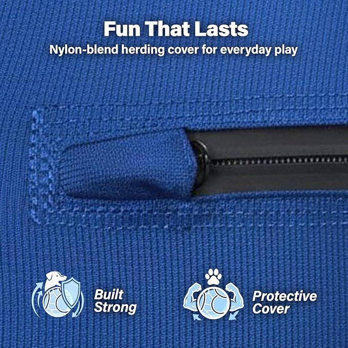 Race&Herd 18" Original XXL Herding Ball for Dogs - Giant Herding Dog Ball Australian Shepherds, Herding Toys, Dog Training Toy for Small Breeds, Dog Toy for Outdoor Play (for Small Dogs, Blue)