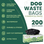 Dog Waste Bags 200 Count - Thick, Plastic, Leakproof, and Tear ResistantReplacement Dog Poop Bags Rolls for Outdoor HOA and state parks