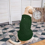 Mihachi Turtleneck Dog Sweater - Winter Coat Apparel Classic Cable Knit Clothes with Leash Hole for Cold Weather, Ideal Gift for Pet in New Year Army Green XL
