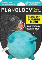 Playology Dog Toys | Puppy Toy Plush Sensory Ball for Dogs and Puppies for Dogs and Puppies | Medium Peanut Butter Scented Toy - Easy to Clean and Made from Non Toxic Materials