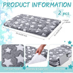 VitalCozy 2 Pack Self Warming Cat Mat Self Heating Pad Bed Reversible Machine Washable Reflects Body Heat Warm Thermal Pet Pad Crate Blanket for Feral and Indoor Cat(Star,20'' X 30'')