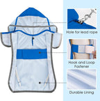 Lukovee Dog Raincoat, Adjustable Dog Rain Jacket with Clear Hooded Double Layer for Large Medium Small Dogs Puppies, Waterproof Rain Coat Poncho with Reflective Storage Pocket & Rim (BL,M)