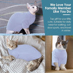 SUNFURA Turtleneck Sweater for Cat, Sphynx Cats Shirt Hairless Cat Sweaters with Sleeves, Warm and Soft Kitten Pullover Fleece Winter Pajamas Jumpsuit for Puppy Cats, Blue S
