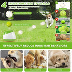Automatic Ball Launcher for Dogs, 40-80Ft Distance Dog Ball Thrower Launcher, Rechargeable Automatic Dog Balls Launchers with 4 Balls (2.5"), Remote Control Thrower for Medium/Large Dogs (Green)