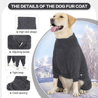 Fleece Dog Sweater for Small Medium Large Dog for Run Walk Sleep Winter Jacket & Windproof Clothes Coat 3XL Grey