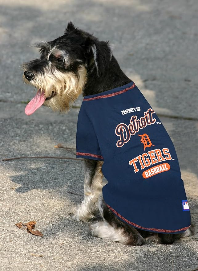 MLB Detroit Tigers Dog T-Shirt, Small. - Licensed Shirt for Pets Team Colored with Team Logos. - Premium Stretchable Materials for The Comfort of Your Dog & cat.