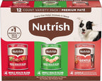 Nutrish Gentle Digestion and Whole Health Blend Premium Paté Variety Pack Wet Dog Food, 13 oz. Can, Pack of 12, Packaging May Vary (Rachael Ray)