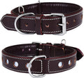 | Genuine Leather Dog Collar | Full Grain, Heavy Duty | Comfortable, Padded, Strong | Best for Pups, Small, Medium, Large & XL Breeds (Small (Fit Neck Size 11.5"-14.5"), Garnet)