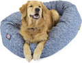 Majestic Pet 40 Inch Bagel Calming Dog Bed Washable – Cozy Soft Round Dog Bed with Spine Support for Dogs to Rest Their Head - Fluffy Donut Dog Bed 40x29x9 (Inch) - Round Pet Bed Large – Blue